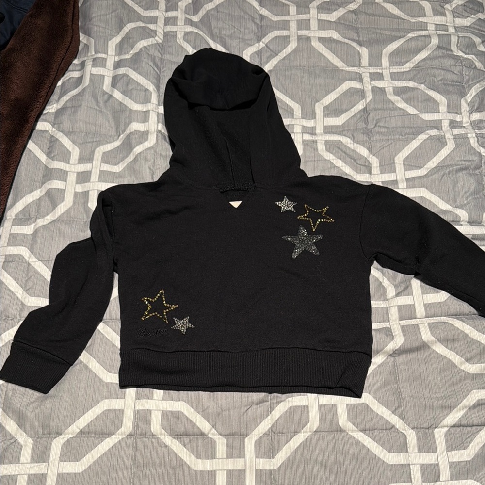 Butter Black Hoodie with Star Details